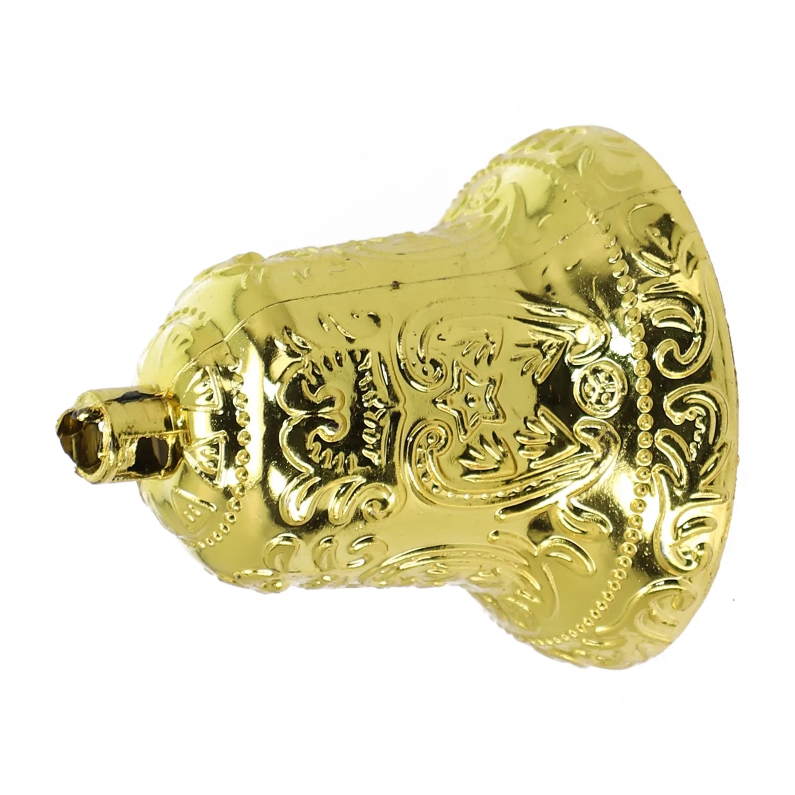 6/8/10cm Golden Christmas Bell With Hanging Hole Unique Texture Plastic Bell Pendant Xmas Decoration Party Supplies Home Decor ﻿