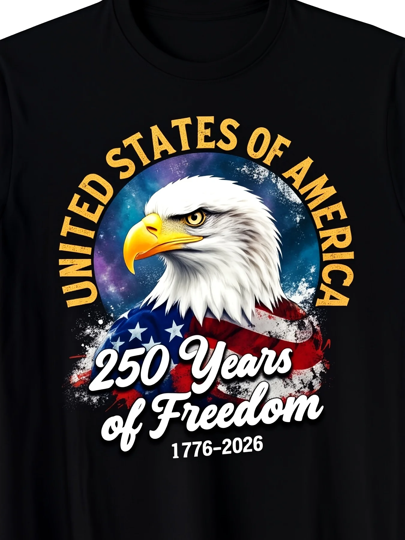 Men'S 250 Years of Freedom 250th Anniversary T-Shirt 1776-2026 Commemorative Eagle Vintage USA Flag Tee Historical Patriotic Casual Wear Machine Washable Celebration Top 4- Breathable Sweat-Wicking and Soft