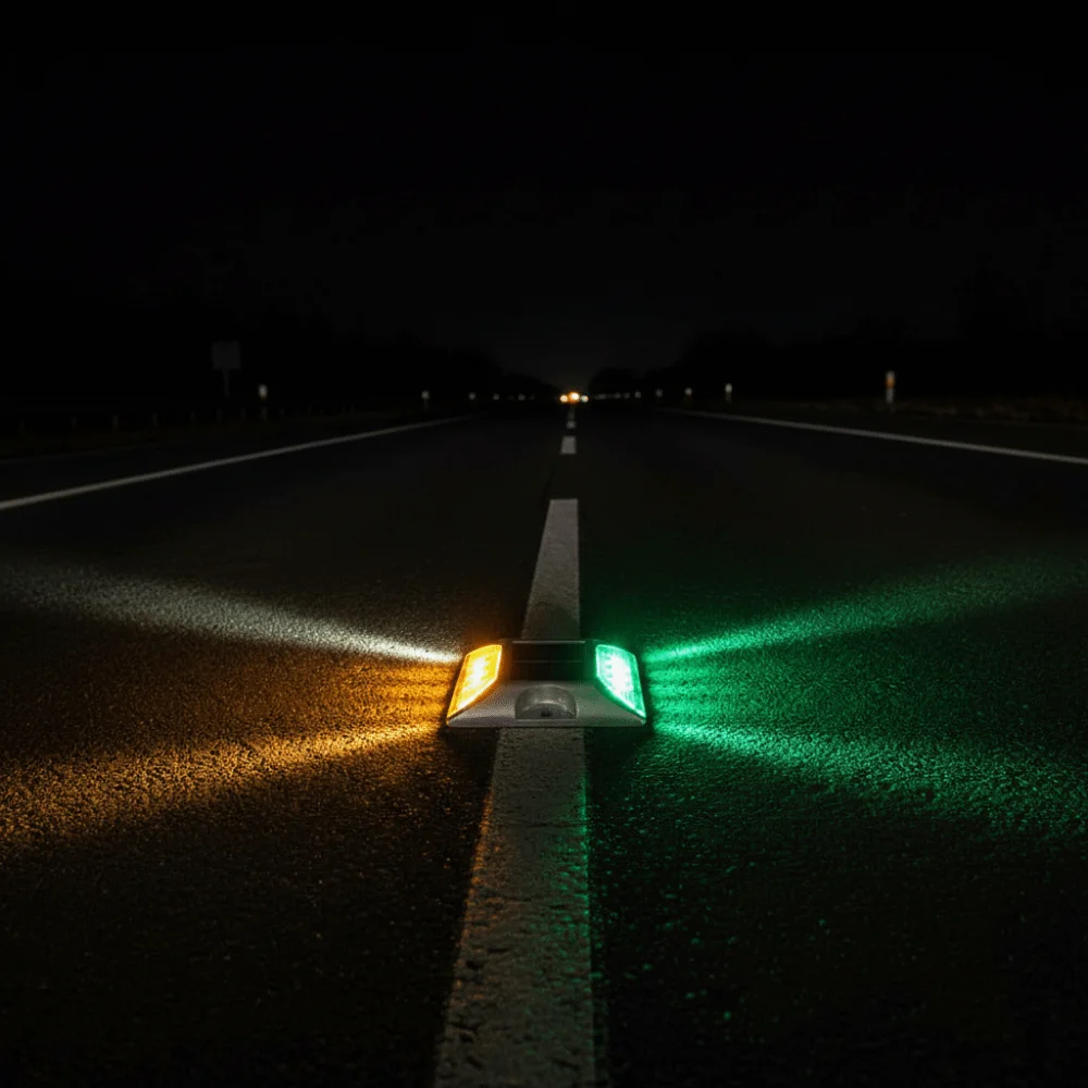 Solar Powered Solar Road Stud Light Portable Outdoor Lighting Traffic Marker Light Durable Square Shape