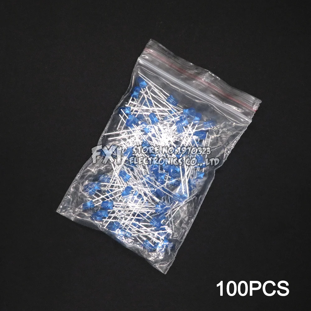 100PCS F3 LED Diode 3MM Sortiertes Kit Weiß Grün Rot Blau Gelb Orange Rosa Lila Warmweiß DIY Kit Leuchtdiode bxv