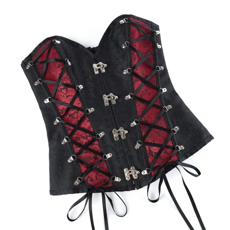 

Steampunk Corset Overbust Retro Gothic Clothing Women Clubwear Bustiyer Corselet