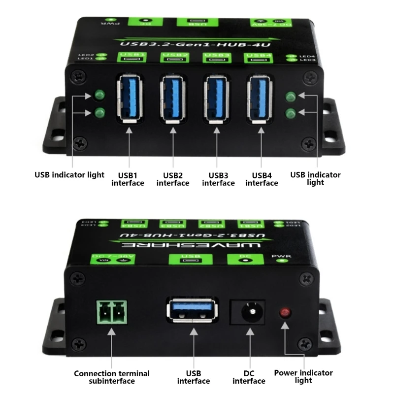 USB 3.2 Multiport Hub with Wide Power Input for Stability