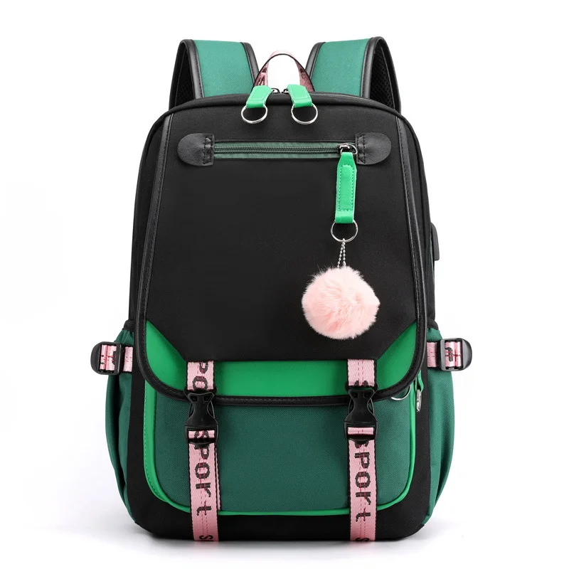 School Backpacks for Teenager Girls Bagpack College Students School Bags Harajuku Fashion Travel Rucksack Black Pink Backpack