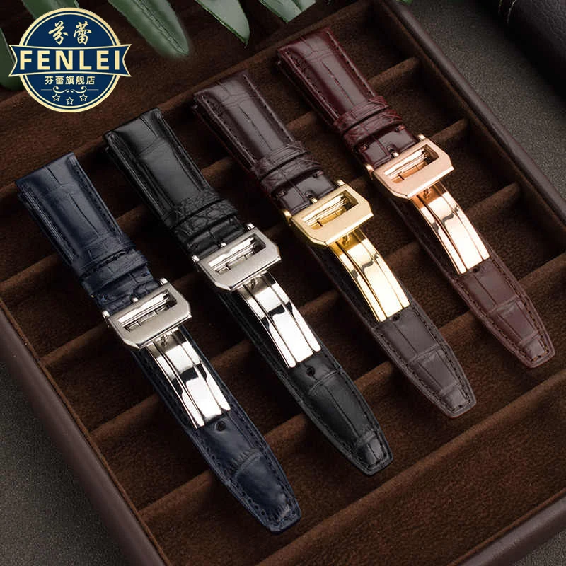 Crocodile leather Watch strap for IWC Pilot Portugal 7 Timing Portofino Leather Watch Band Men and Women 20mm 21mm 22mm Bracelet