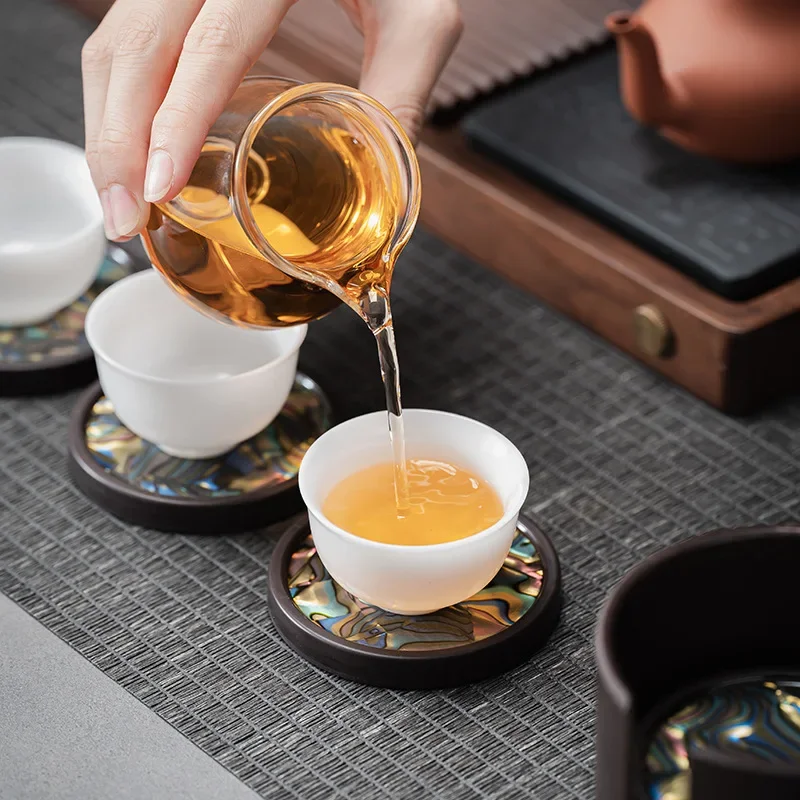 Bakelite Accessible Luxury Tea Coaster Lacquer Pattern High-end Tea Ceremony Accessories Coaster Tea Saucer
