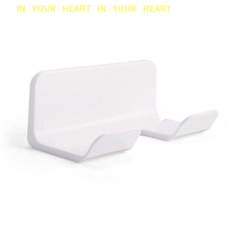 【X】1pc Bathroom Wall Mounted Hair Dryer Holder Shower Storage Rack Self-adhesive Plastic Household Washroom Organization Shelves