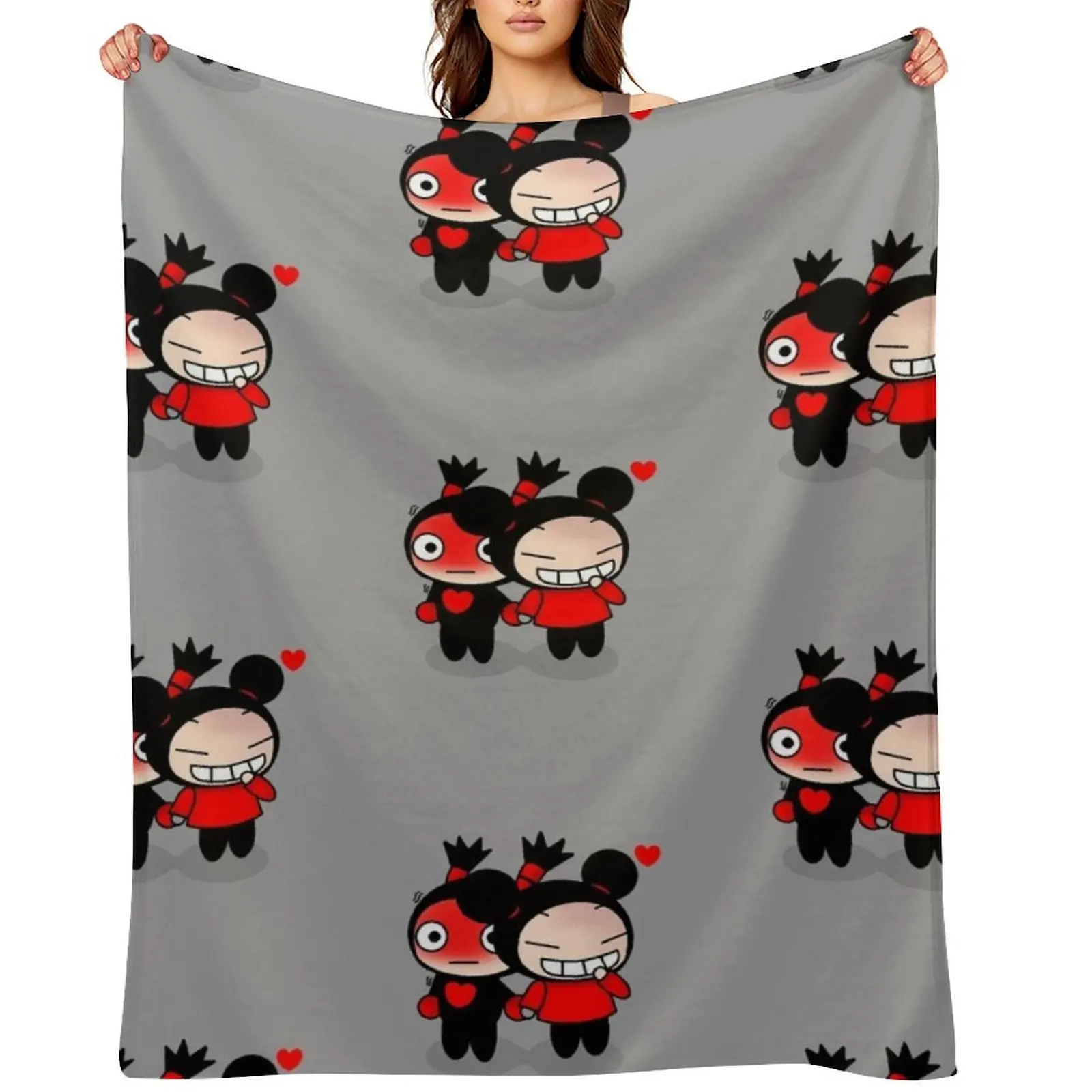 

Pucca And Garu Throw Blanket Flannels Large Soft Big Decoratives Blankets