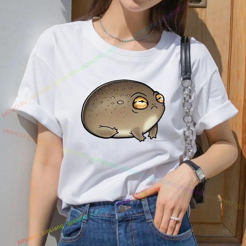 الصحراء المطر الضفدع الدهون الضفدع لطيف صديق تي شيرت متعة لطيف أعلى Kawaii الملابس أزياء عارضة الشارع فضفاض للجنسين الملابس #5
