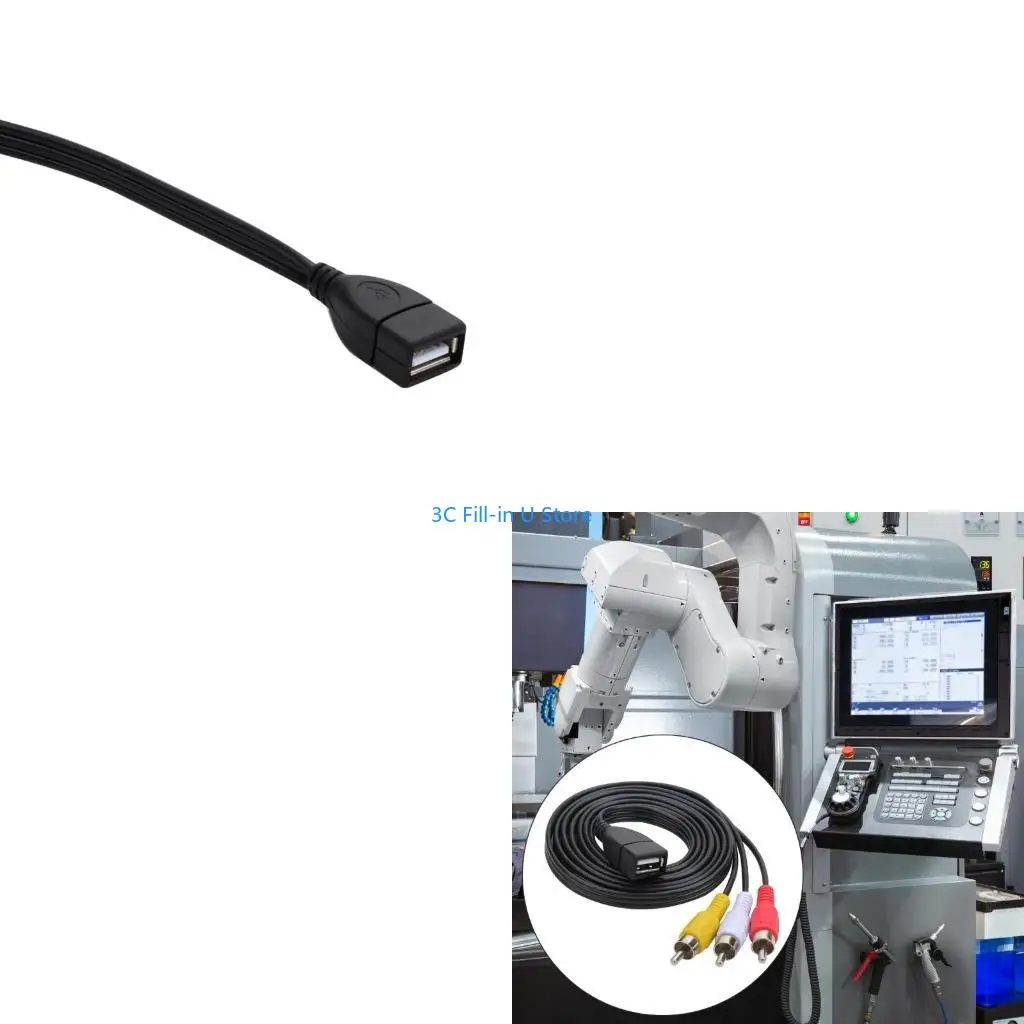 G8TA USB Female to 3RCA Sound Cable USB to Male 3RCA Splitter for Phone Home Theater Amplifiers Speaker Accessories