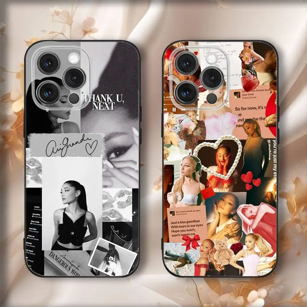 

Singer A-Ariana G-Grandes Phone Case For iPhone16,15,14,13,12,11,Pro,Max,Plus,X,XS,SE4,E,Mini,Soft Black Case
