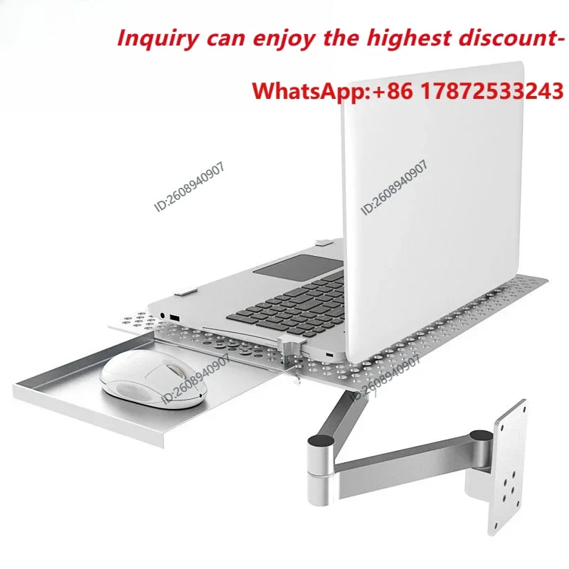 Multifunctional wall-mounted laptop stand Arm with mouse holder Telescopic rotating industrial equipment Supporting computer