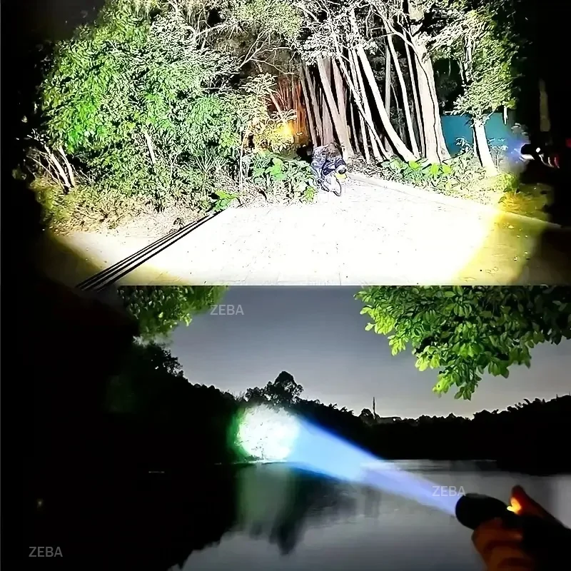 Ultra Powerful 600W LED Flashlight Super Bright Rechargeble Flashlight Long Range 4500M Tactical Torch Light For Fishing Hunting