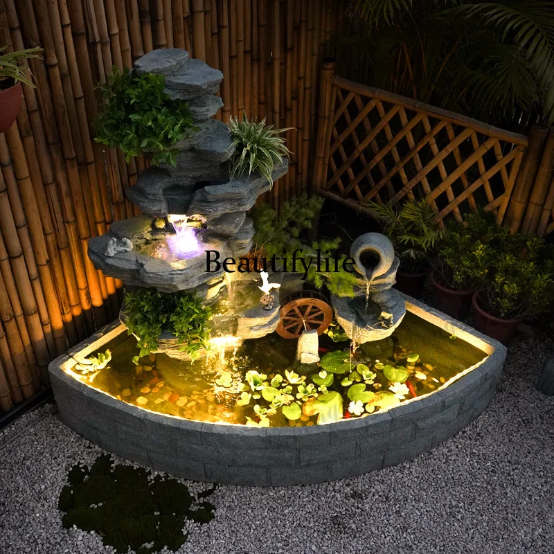 Fish Pond Landscaping Fountain Ornaments  Rockery Water   Easy-to-set Garden Courtyard Water Landscape Circulation Pool