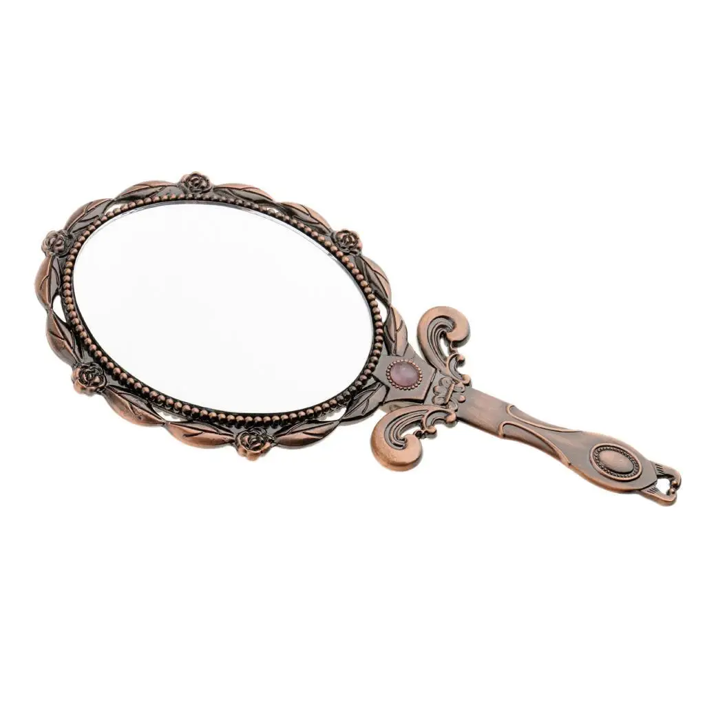 Vintage antieke handheld opvouwbare cosmetische make-up compacte handspiegel mini