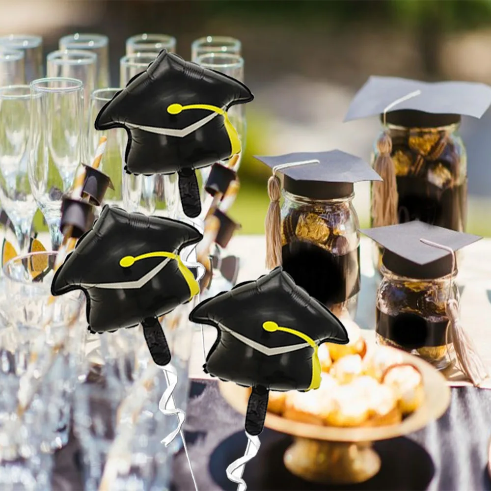 10 قطعة بالون قبعة التخرج ، بالونات قبعة غراد بالونات غراد 2025 لتزيين حفلات التخرج #5