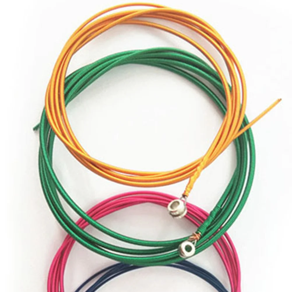 

4pcs Electric Bass Strings Colorful Stainless Steel Nickel Alloy Durable String Replacement Set For Bass Guitar Parts