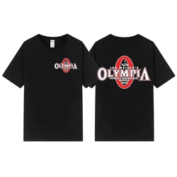 New Summer Men's OLYMPIA Printed Pure Cotton T-shirt Men's Hip Hop Street Sports Fitness Comfortable Hot Selling Short Sleeve