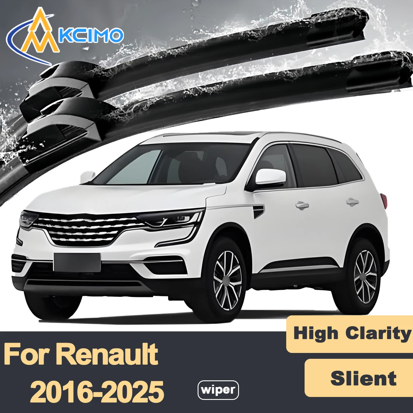 

Premium Rubber Durable Silent Windshield Wiper Blades 2pcs for Renault Koleos HC 2016-2025 Samsung QM6 Front Wiper Blades Set