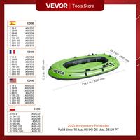 VEVOR Inflatable Boat 4-Person Inflatable Fishing Boat Strong PVC Portable Boat Raft Kayak 45.6\