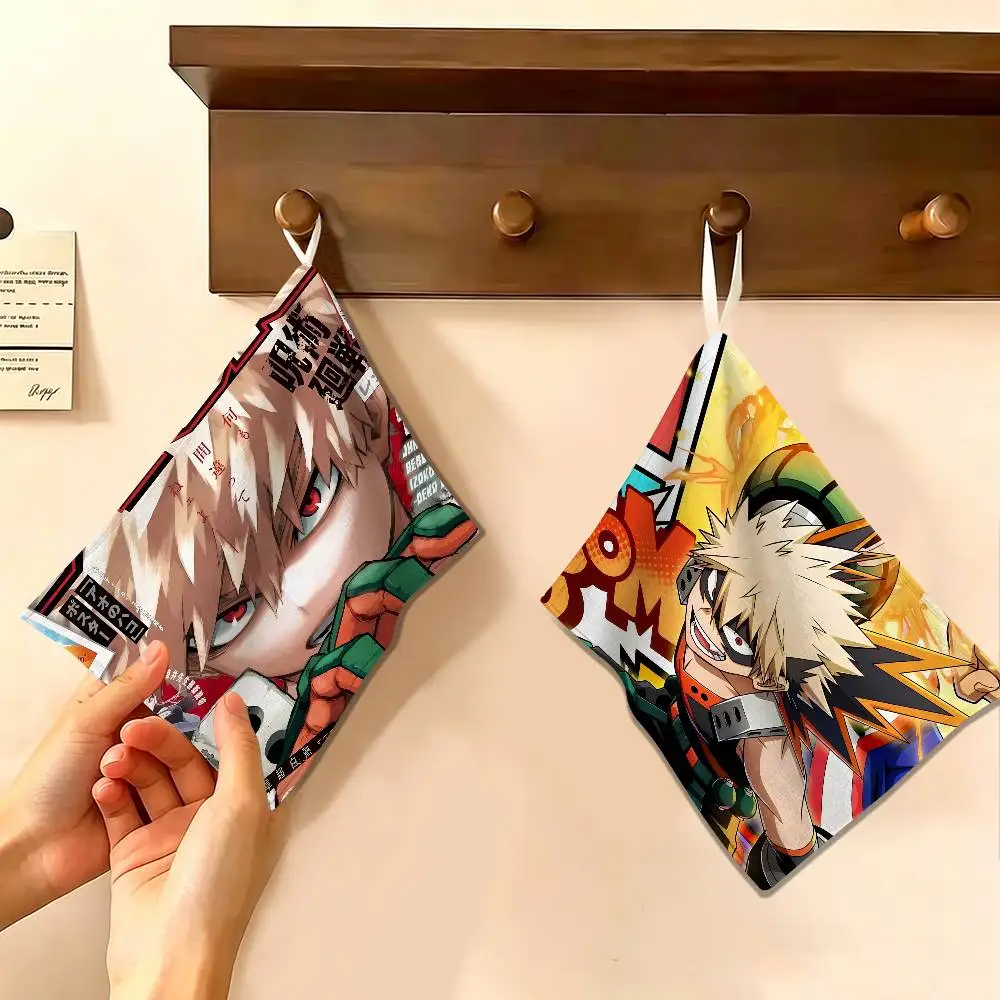 

Katsuki Bakugo Polyester Cotton Hand Wiping Towel with Hanging Loop, Lightweight for Home and Commercial Use