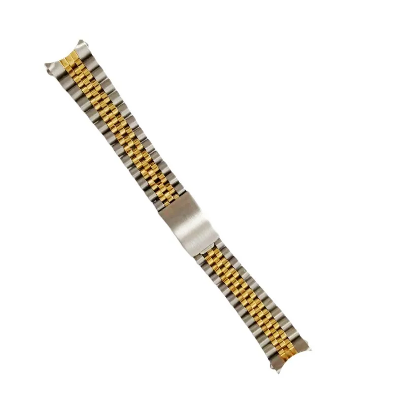 18mm 19mm 20mm 2 Tone Gold 316L Stainless Steel Jubilee Curved End Watch Strap Band Bracelet Fit for RLX SKX Watch