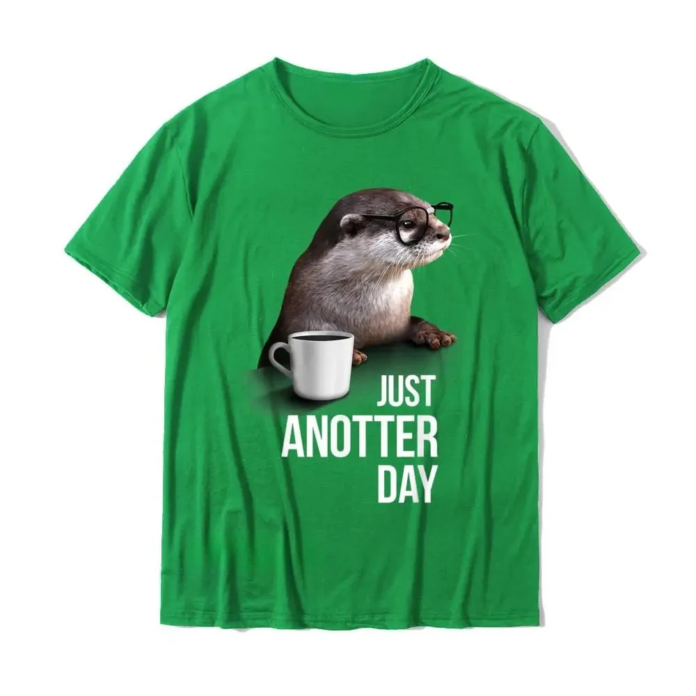 2024 Funny Otter T-Shirt - Just Anotter Day for Otter Lover Funky Men\'s T Shirts Cotton Tops T-Shirts Casual Loose Men Tee