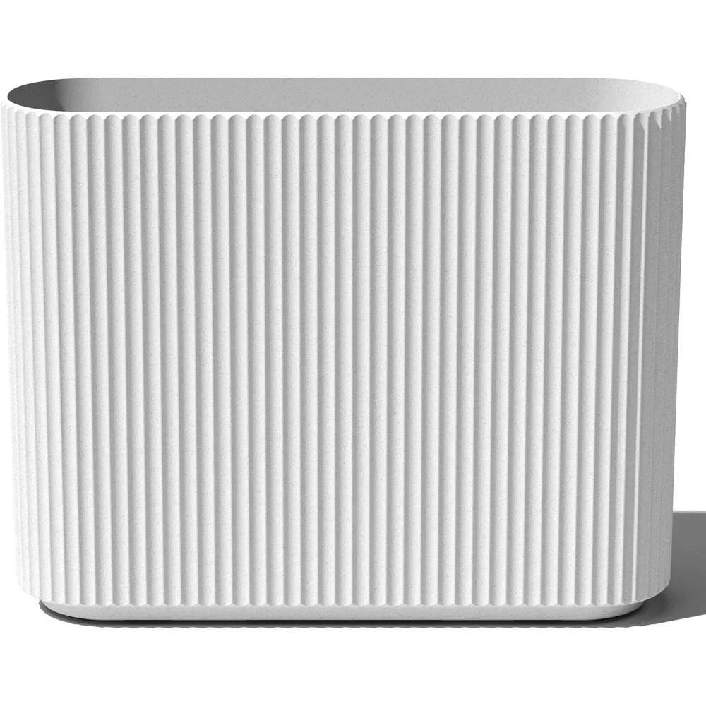 

Veradek Demi Series Span Planter for Front Porch, Patio, Backyard | Durable Plastic-Stone Composite Material | Modern Décor for
