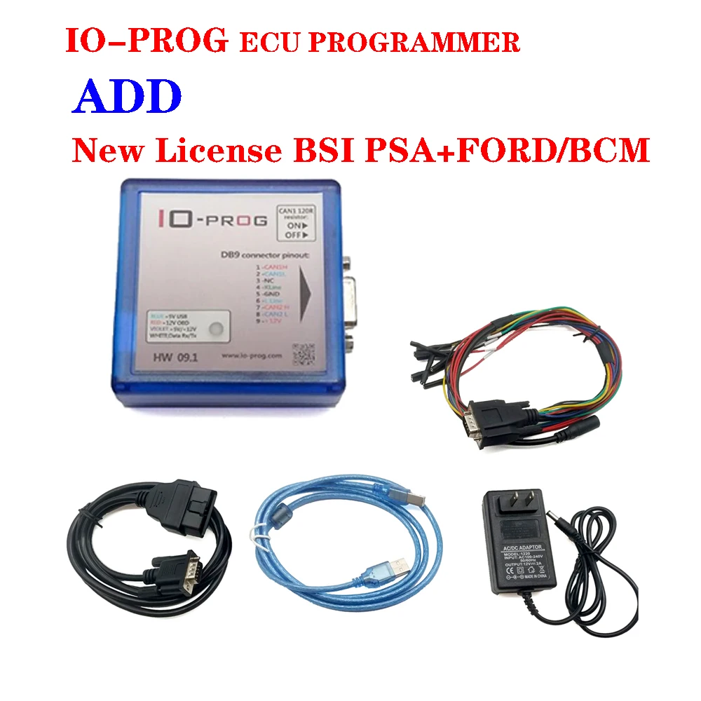 

Full V IO-PROG IO PROG New License PSA BSI with I/O Prog for Opel/GM ECU BCM TCM EPS Combination of K-line CAN Support BD9 OBD