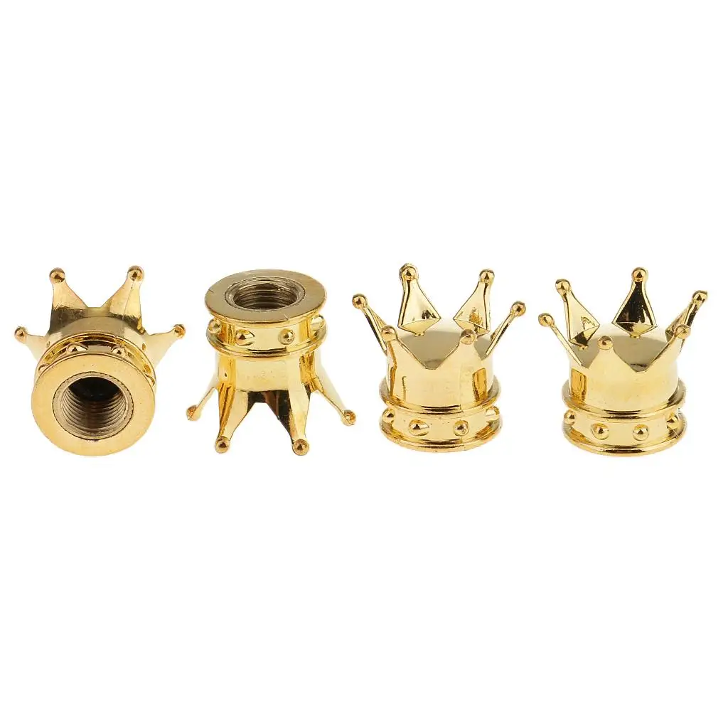 Metal Tyre Dust Cap Gold Crown Tire Valve Fashion Valves Caps Durable Wheel Cover for Car Motorcycle Bicycle Standard Valve