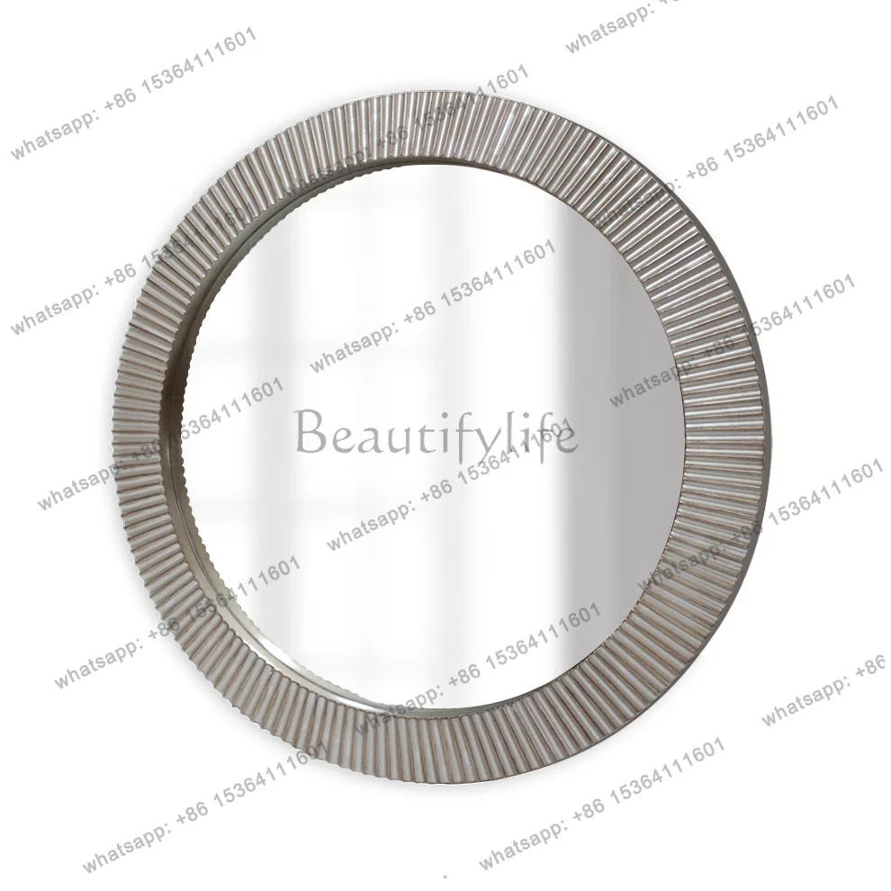 Modern three-dimensional round decorative mirror porch bathroom fashion makeup mirror 2110