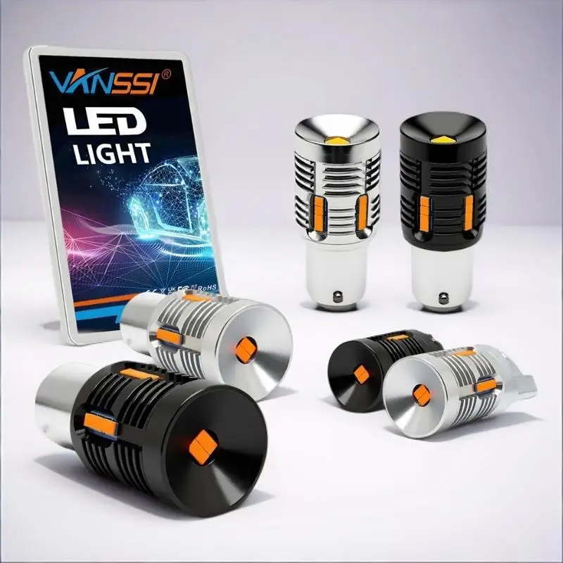 VANSSI T20 7440 7443 LED Bulbs Amber Canbus NO Error 1156 Ba15s