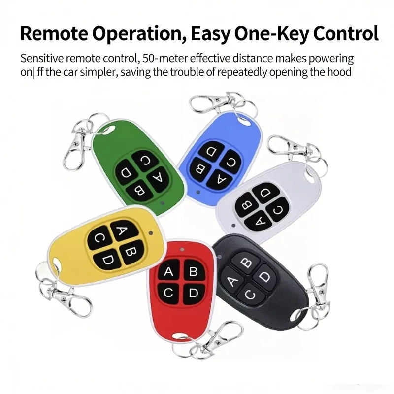 433MHz Universal Remote Control 4-Key Copy Key Opener Garage Door Handheld Transmitter