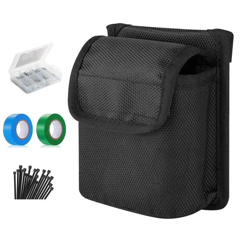 Eletricista Fita Medida Ferramenta Bag, Tecido De Nylon, Cintura Bolsa De Bolso, Belt Ferramenta Pouch com Forte Rolamento