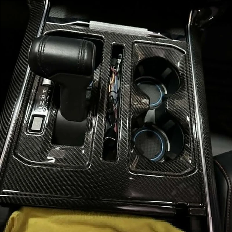 

Center Console Accessory Set-Gear Shift Cup Holder Panel Cover Trim In Carbon Fiber For Ford F150 Raptor 2021-2024