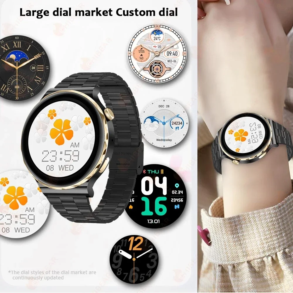 Xiaom Jam Tangan Pintar Wanita Fashion Baru Jam Tangan Pintar Denyut Jantung GPS Olahraga Kebugaran Jam Tangan Pintar Tahan Air Panggilan Suara AMOLED untuk Android IOS