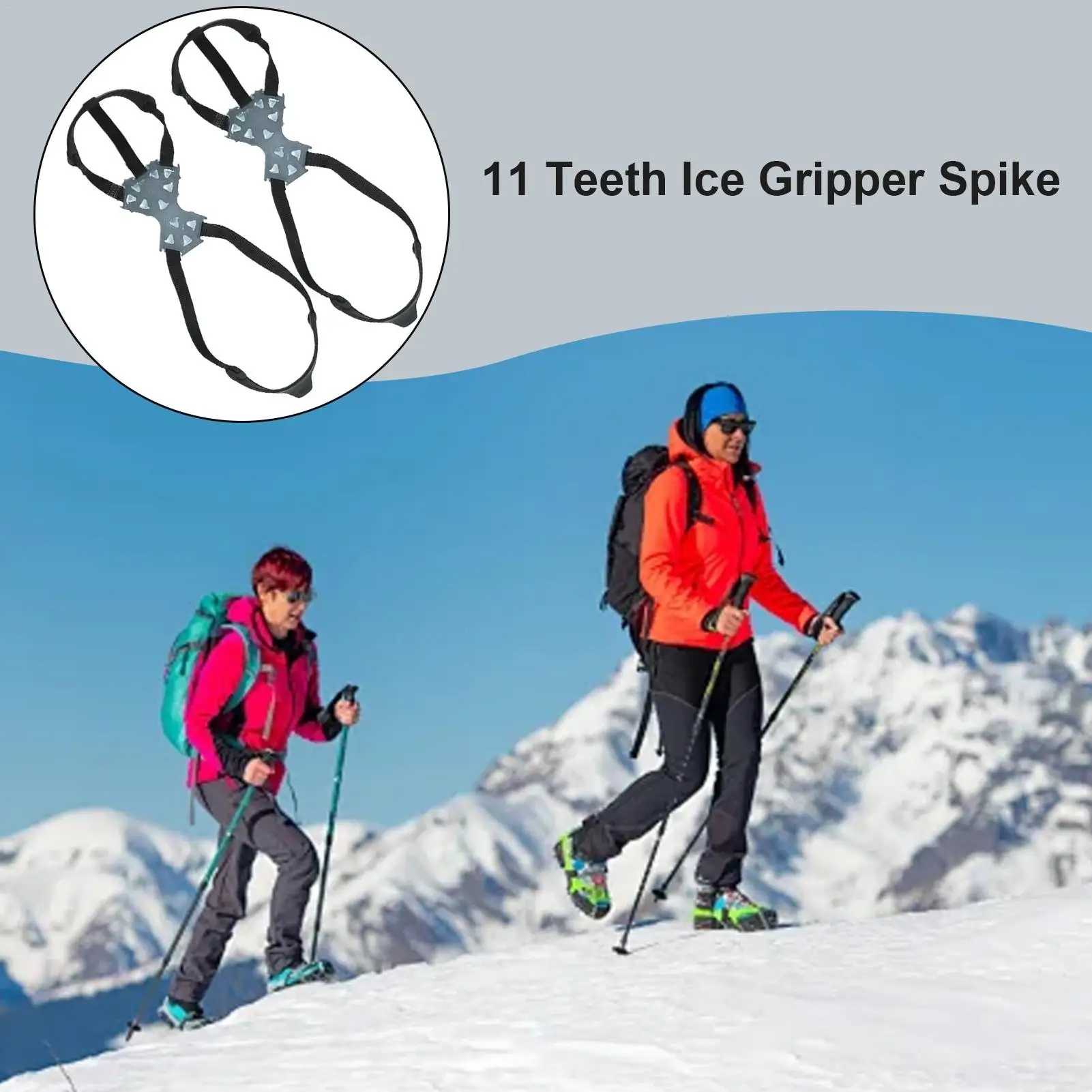 المرابط الجليد للأحذية الفولاذ المقاوم للصدأ الجر الأشرطة الثلوج السلامة المسامير أغطية الحذاء للمشي في الهواء الطلق الصيد المشي #2