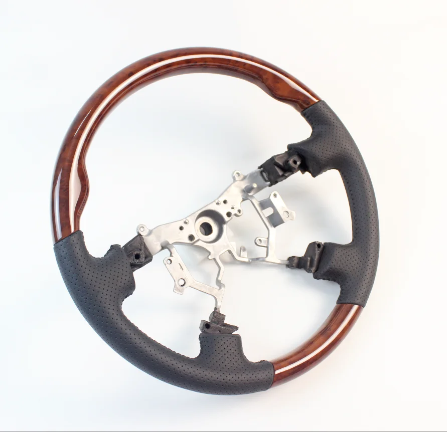 Prado 120 Wooden Steering Wheel Replacement For Toyota Land Cruiser FJ120 2003-2009 Accessories