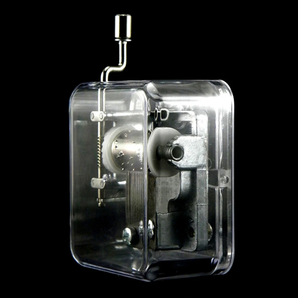 

Hand Crank Acrylic Music Box Transparent Metal Movement 18 Notes Rhythm Castle in The Sky Melody Unique Gift for Any Occasion