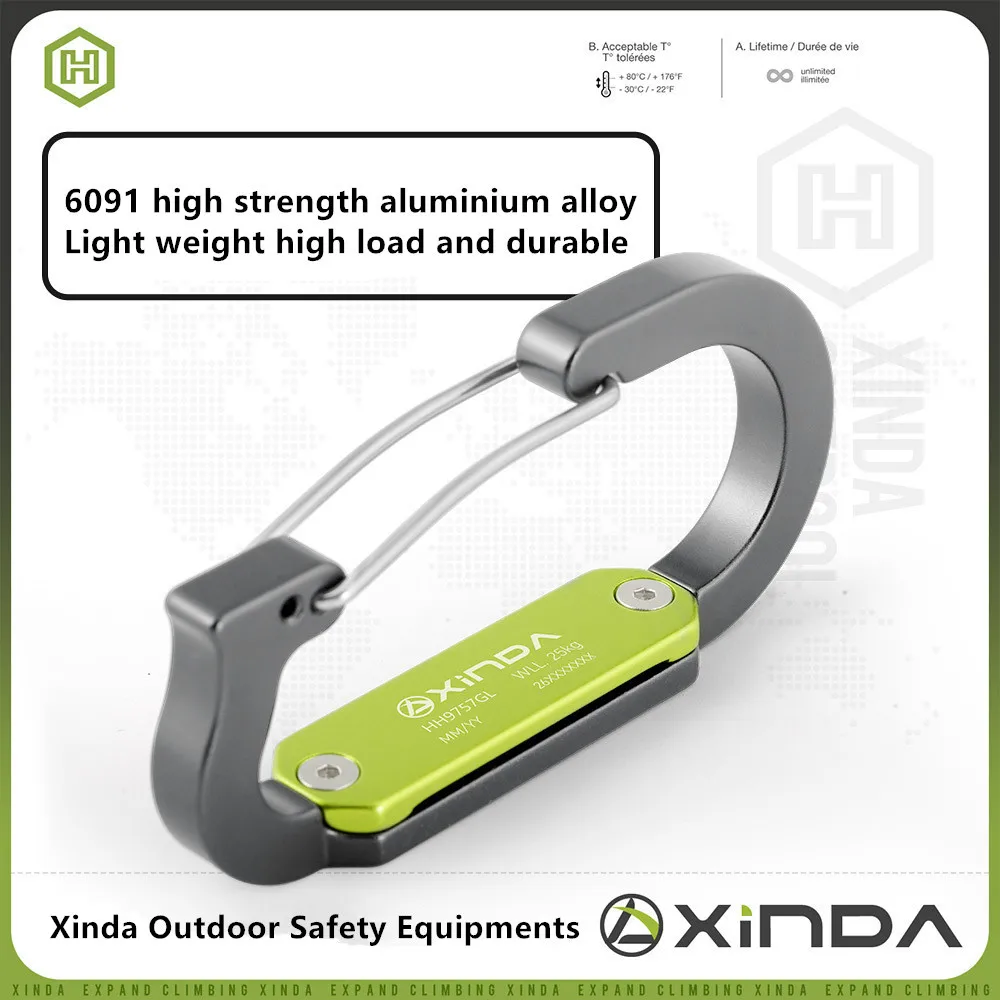 Xinda Rock Climbing Equipment Quickdraw Carabiner Harness Accessories Fast Hanging Tool Rack High-altitude Work Rescue