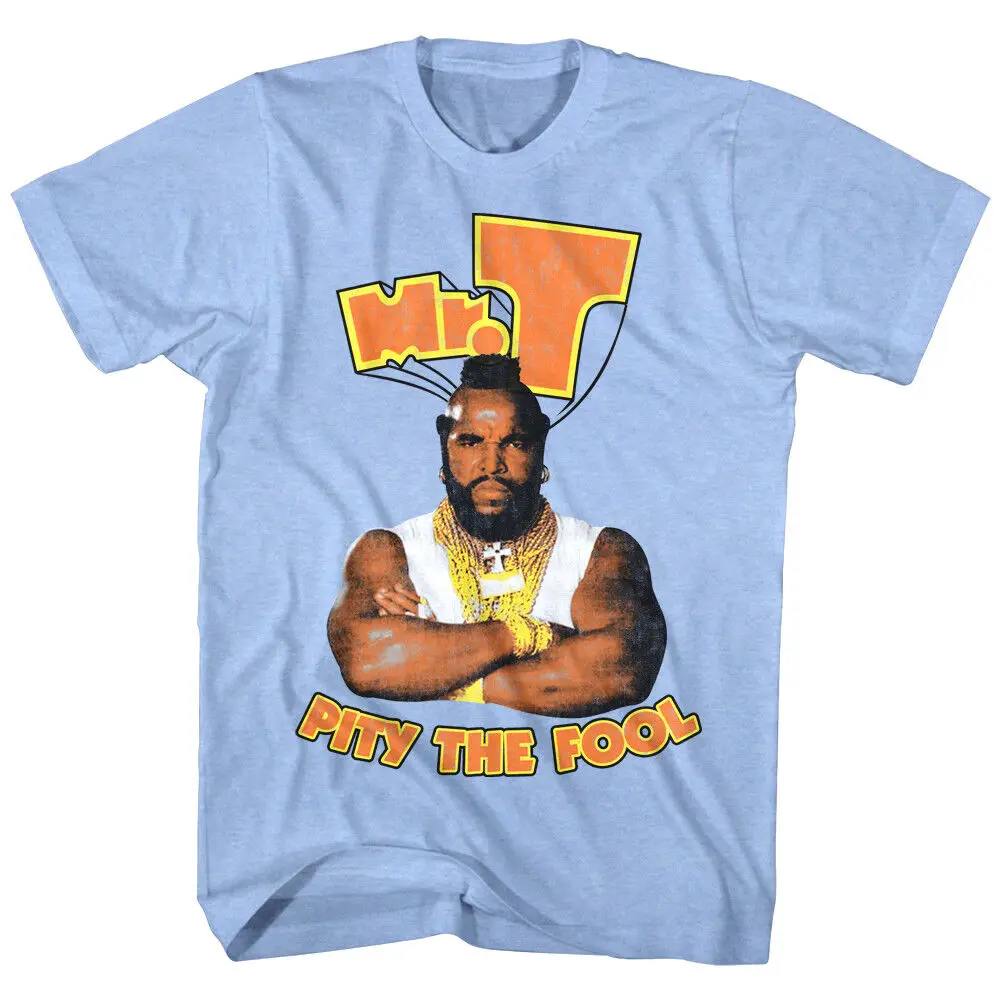 A Team Mr T Pity The Fool Men'S Shirt Ba Baracas Bling Chains Cadena Blue