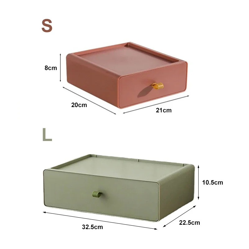 1PC Desktop Stackable Organizer Drawer Office Accessories Storage Box Makeup Plastic Storage Hoom Storage Box