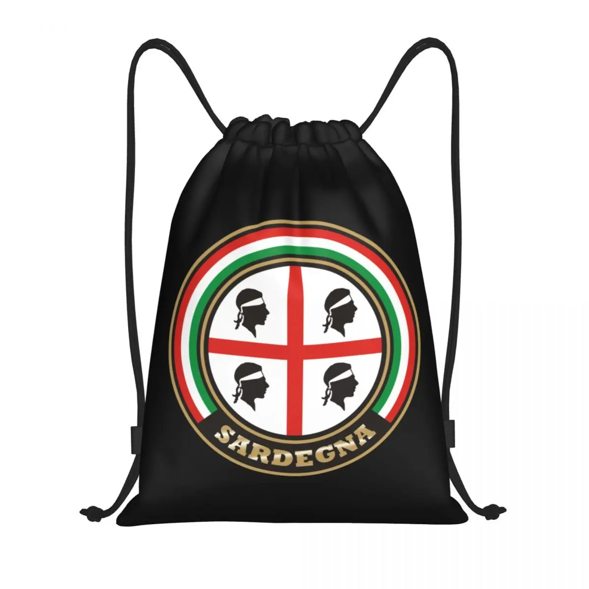 Sardegna Quattro Mori Drawstring Backpack Sports Gym Bag for Women Men Flag of Sardinia Shopping Sackpack