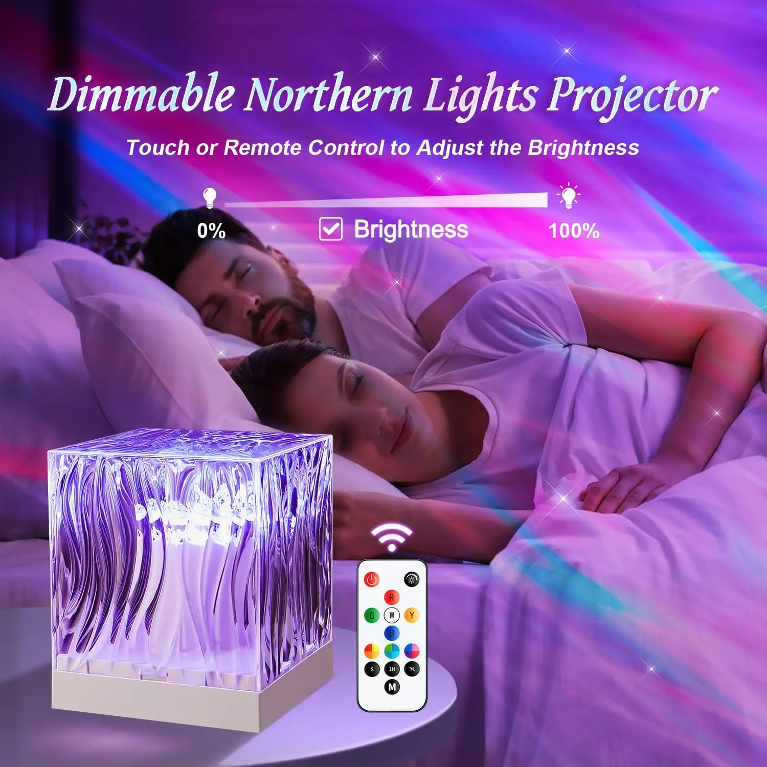 Ins Style RGB Remote Dynamic Rotary Water Ripple Dream Aurora Projector Home Bedroom Decor Northern Lights Table Lamp