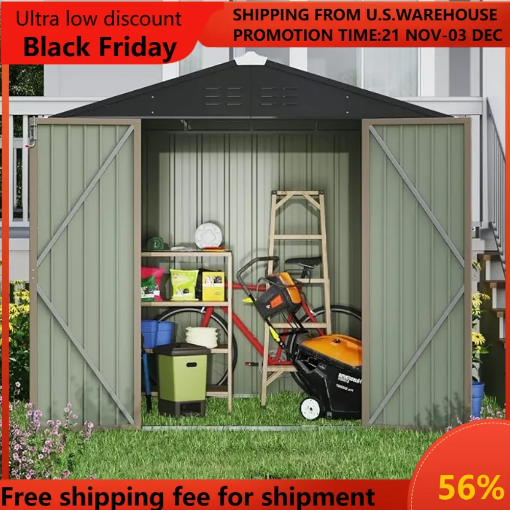 Outdoor Storage Shed 5 x 3 FT Lockable Metal Garden Shed Steel Anti-Corrosion Storage House with Single Lockable Door for