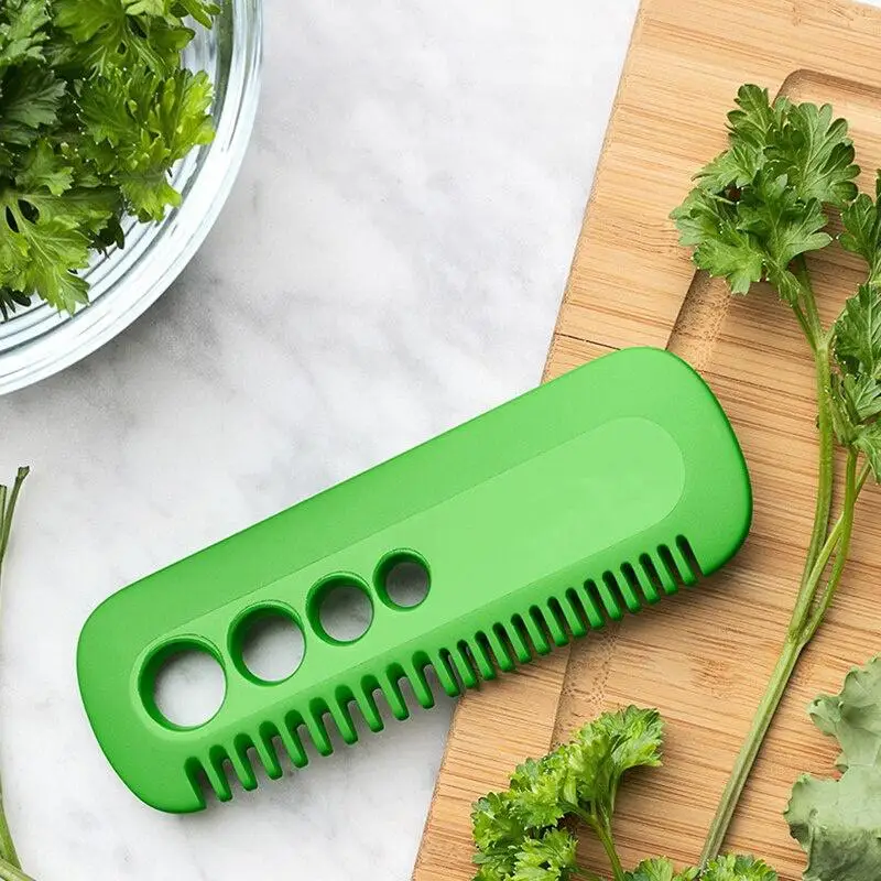 1 Pcs Kitchen Vegetable Leaf Peeler Grips Herb and Kale Stripping Comb Multi-Function Gadget Creative Leaf Remover