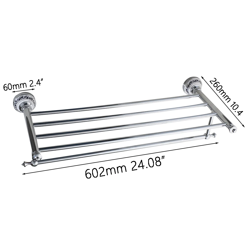 OUBONI Bathroom Accessories Sets Chrome Finished Towel Rack Towel  Bar Towel Ring Paper Holder Toilet Brush Holder With Pattern