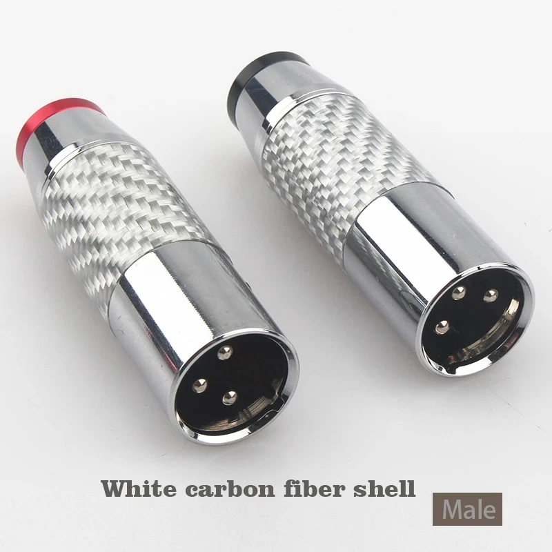 Hi-End 3 Pin Carbon Fiber XLR plug  Microphone Hifi Audio XLR Cable  2pcs Male + 2pcs Female XLR Connector