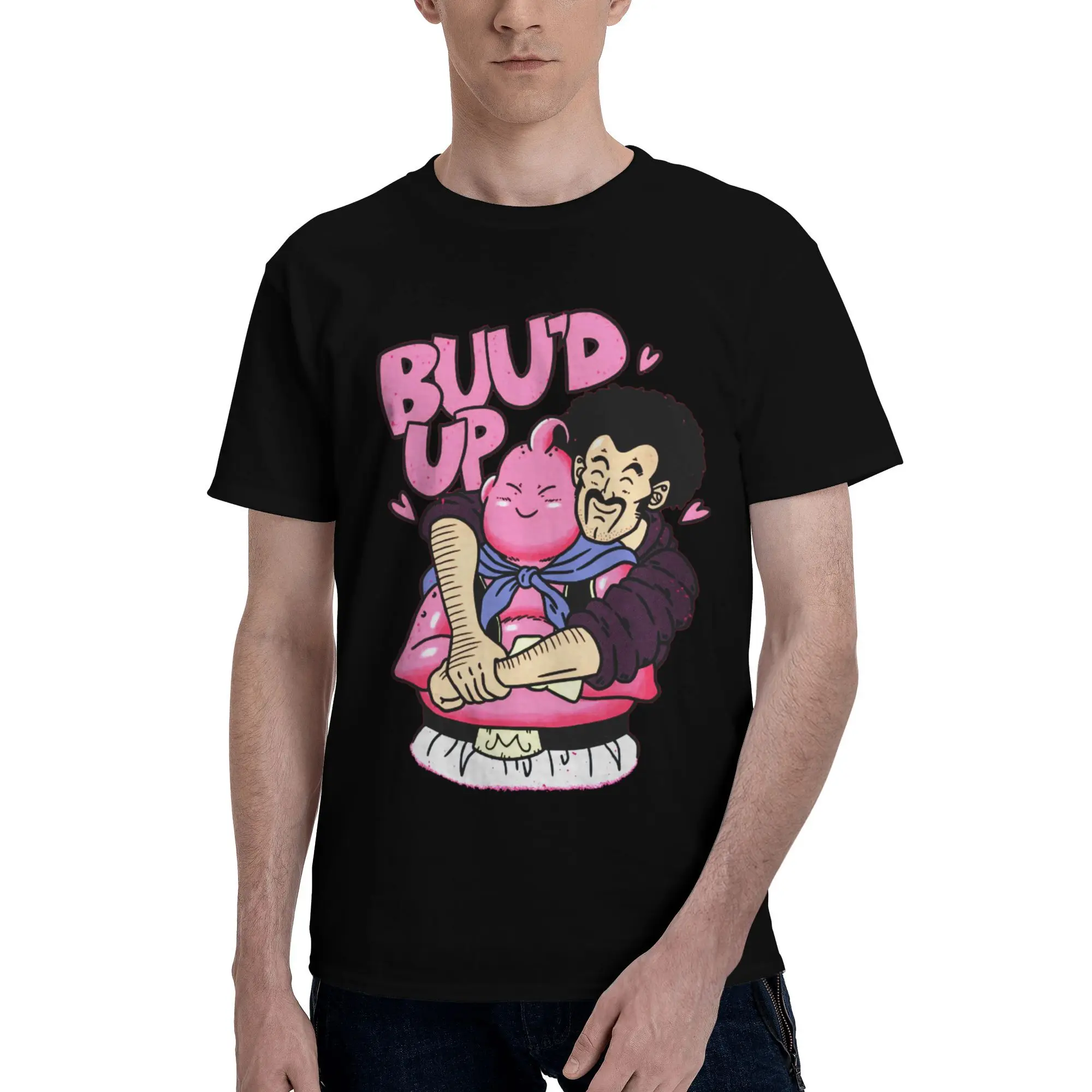 

Custom Handsome Funny Anime Majin Buues T Shirt Men Short Sleeve Cotton T-shirt Leisure D-Dragon Ball Tee Fashion Tshirt