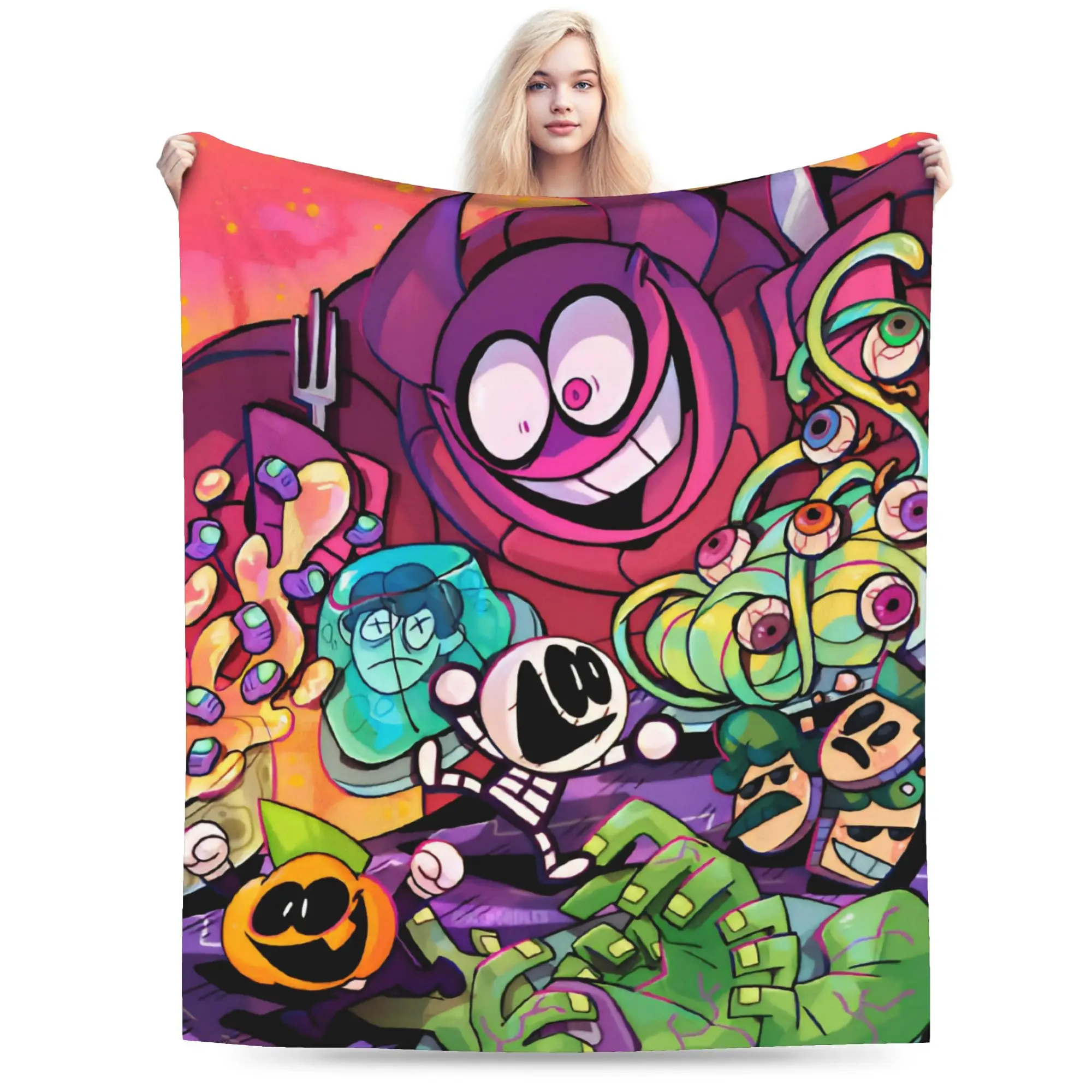 Spooky Month Blanket Fleece  Relax Ultra-Soft Throw Blanket for Bedroom Bedding Throws