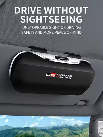 Car Eyewear Case Box Sunglasses Holder Sun Visor Storage Protective Frame Box Glasses Clip Portable For Toyota Gr Gazoo Racing